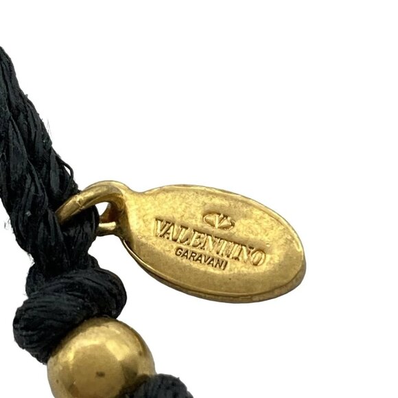 VALENTINOGARAVANI - Gold Black Hardware Natural Fiber Bangle 132-081225 - Picture 4 of 4